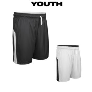 CPU Girls BB Uniforms SWISH Girls/Youth reversible basketball Shorts-Black/White