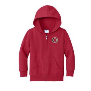 Clinton Toddler Full-Zip Hooded Sweatshirt-Red