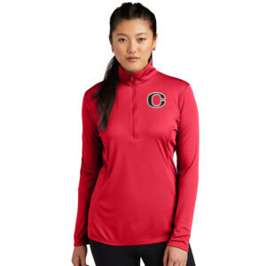 Clinton Sport-Tek Ladies PosiCharge Competitor 1/4 Zip Pullover-Red