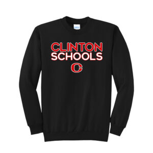 Clinton Unisex Fleece Crewneck Sweatshirt-Black