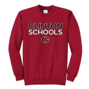 Clinton Unisex Fleece Crewneck Sweatshirt-Red