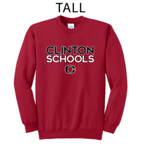 Clinton Tall Fleece Crewneck Sweatshirt-Red