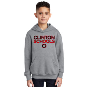 Clinton Youth Hooded Sweatshirt-Grey