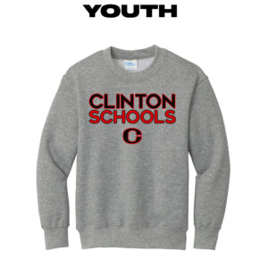 Clinton Youth Fleece Crewneck Sweatshirt-Athletic Heather