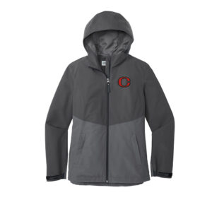 Clinton Port Authority Ladies Tech Rain Jacket-Storm Grey/Shadow Grey