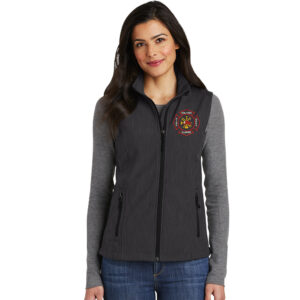 Fulton Fire Port Authority Ladies Core Soft Shell Vest-Black/Charcoal Heather