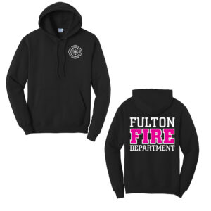 Fulton Fire Unisex Fleece Hooded Sweatshirt-Black