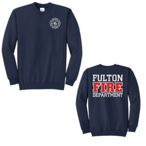 Fulton Fire Unisex Fleece Crewneck Sweatshirt-Navy