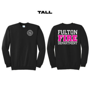 Fulton Fire Tall Fleece Crewneck Sweatshirt-Black