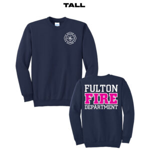 Fulton Fire Tall Fleece Crewneck Sweatshirt-Navy