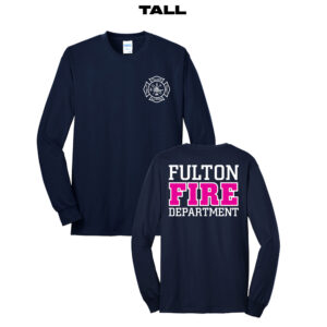 Fulton Fire Tall Long Sleeve Tee-Navy