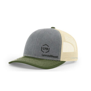 LYB ERT Richardson Pro Crown Mesh Back Adjustable Tri Color Cap-Heather Grey Birch Army