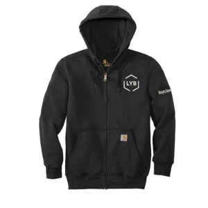 LYB ERT Carhartt Rain Defender Men Paxton Heavyweight Hooded Zip-Front Sweatshirt-Black