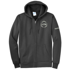 LYB ERT Unisex Ultimate Full-Zip Hooded Sweatshirt-Charcoal