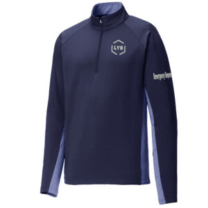 LYB ERT Sport-Tek Men Sport wick stretch 1/4 zip pullover w/heather-True Navy/Navy Heather