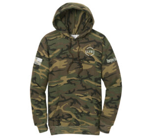 LYB ERT Unisex Core Fleece Camo Pullover Hooded Sweatshirt-Military Camo