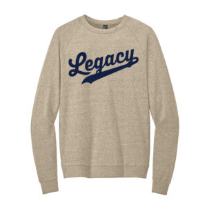 Legacy Baseball Rah-Rah District Perfect Tri Unisex Fleece Crewneck Sweatshirt-Desert Tan Heather