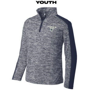 PV Force BB Sport-Tek YOUTH PosiCharge Electric Heather Colorblock 1/4 Zip-Navy Electric/Navy