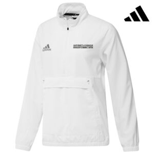 UD Criminal Justice Adidas Women’s STADIUM woven longsleeve 1/4 zip-white