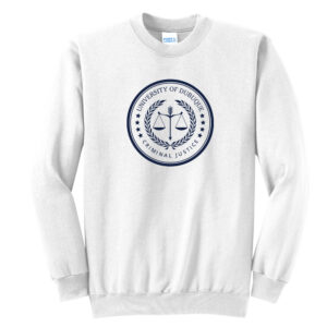 UD Criminal Justice Unisex Fleece Crewneck Sweatshirt-White