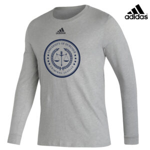 UD Criminal Justice Adidas Badge of Sport (BOS) Pre Game Long Sleeve Tee – Heather Grey