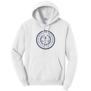 UD Criminal Justice Unisex Fleece Hooded Sweatshirt-White