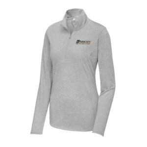 Airrosti Rehab Sport-Tek Ladies PosiCharge Tri-Blend Wicking 1/4 Zip Pullover-Light Grey Heather