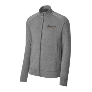 Airrosti Rehab Sport-Tek Sport-Wick Men Stretch Full-Zip Cadet Jacket-Charcoal Grey Heather