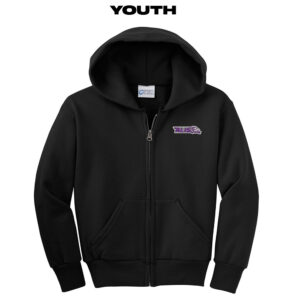 Aldo Strong Youth Core Fleece Full Zip Hooded Sweatshirt-Black