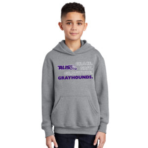 Aldo Strong Youth Fleece Hooded Sweatshirt-Athletic Heather