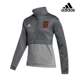 Burlington Predators Soccer Adidas Women’s Team Issue color block 1/4 snap pullover – Grey  Four/Grey