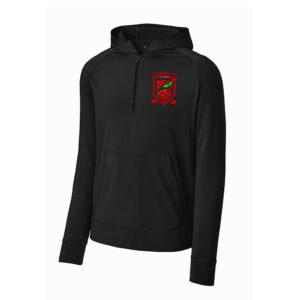 Burlington Predators Soccer Sport-Tek Men Sport-Wick Stretch 1/2-Zip Hoodie-Black