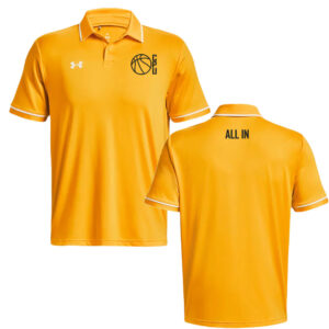 CPU Boys BB Coach Under Armour Men’s Team Tipped Polo -Steel Town Gold