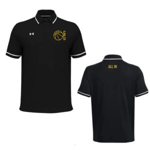 CPU Boys BB Coach Under Armour Men’s Team Tipped Polo -Black/White