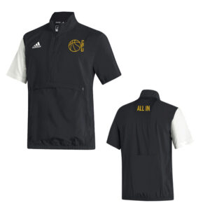 CPU Boys BB Coach Adidas STADIUM woven short sleeve 1/4 zip- Black/white