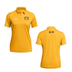 CPU Boys BB Coach Under Armour Women Team Polo-Steel Town Gold