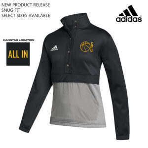 CPU Boys BB Coach Adidas Women’s Team Issue color block 1/4 snap pullover – Black/Grey