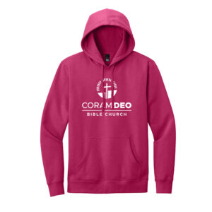 Coram Deo Bible Church Unisex District Premium Fleece Hoodie-Dark Fuchsia