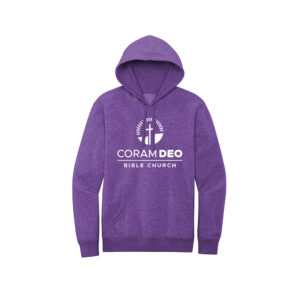 Coram Deo Bible Church Unisex District Premium Fleece Hoodie-Heathered Purple