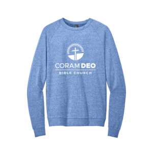 Coram Deo Bible Church Unisex District Premium Fleece Crewneck Sweatshirt-Royal Frost