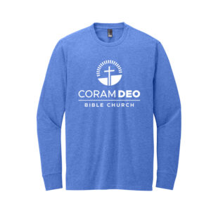 Coram Deo Bible Church Unisex District Perfect Blend CVC Long Sleeve Tee-Heathered Royal