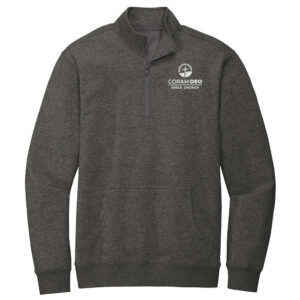 Coram Deo Bible Church District Unisex  V.I.T. Fleece 1/4-Zip-Heathered Charcoal