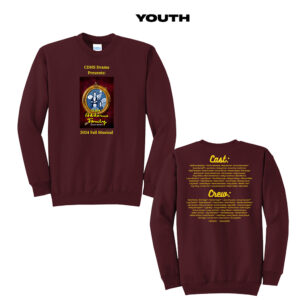 CD The Addams Family Youth Fleece Crewneck Sweatshirt-Maroon