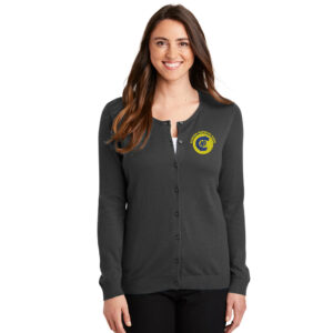 CNB Port Authority Ladies Cardigan-Charcoal Heather