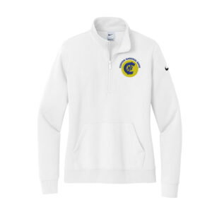 CNB Nike Ladies Club Fleece Sleeve Swoosh 1/2-Zip-White