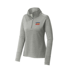 Clinton Public Library Sport-Tek Ladies Sport-Wick Flex Fleece 1/4-Zip-Light Grey Heather