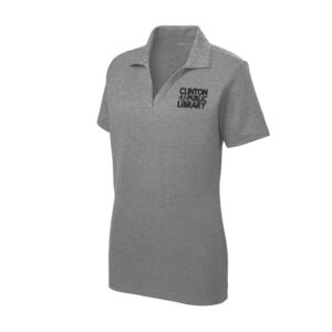 Clinton Public Library Sport-Tek Ladies PosiCharge RacerMesh Polo-Grey Heather