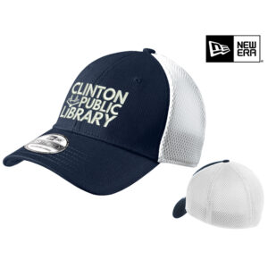 Clinton Public Library New Era Stretch Mesh Cap-Deep Navy/White