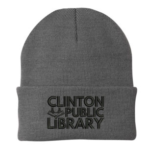 Clinton Public Library Knit Cap with cuff-Athletic Oxford