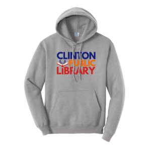 Clinton Public Library Unisex Fleece Hooded Sweatshirt-Athletic Heather